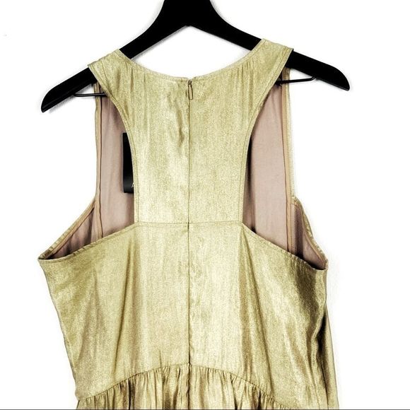 Armani Exchange Gold Metallic Short Dress NWT 12 - Picture 12 of 16